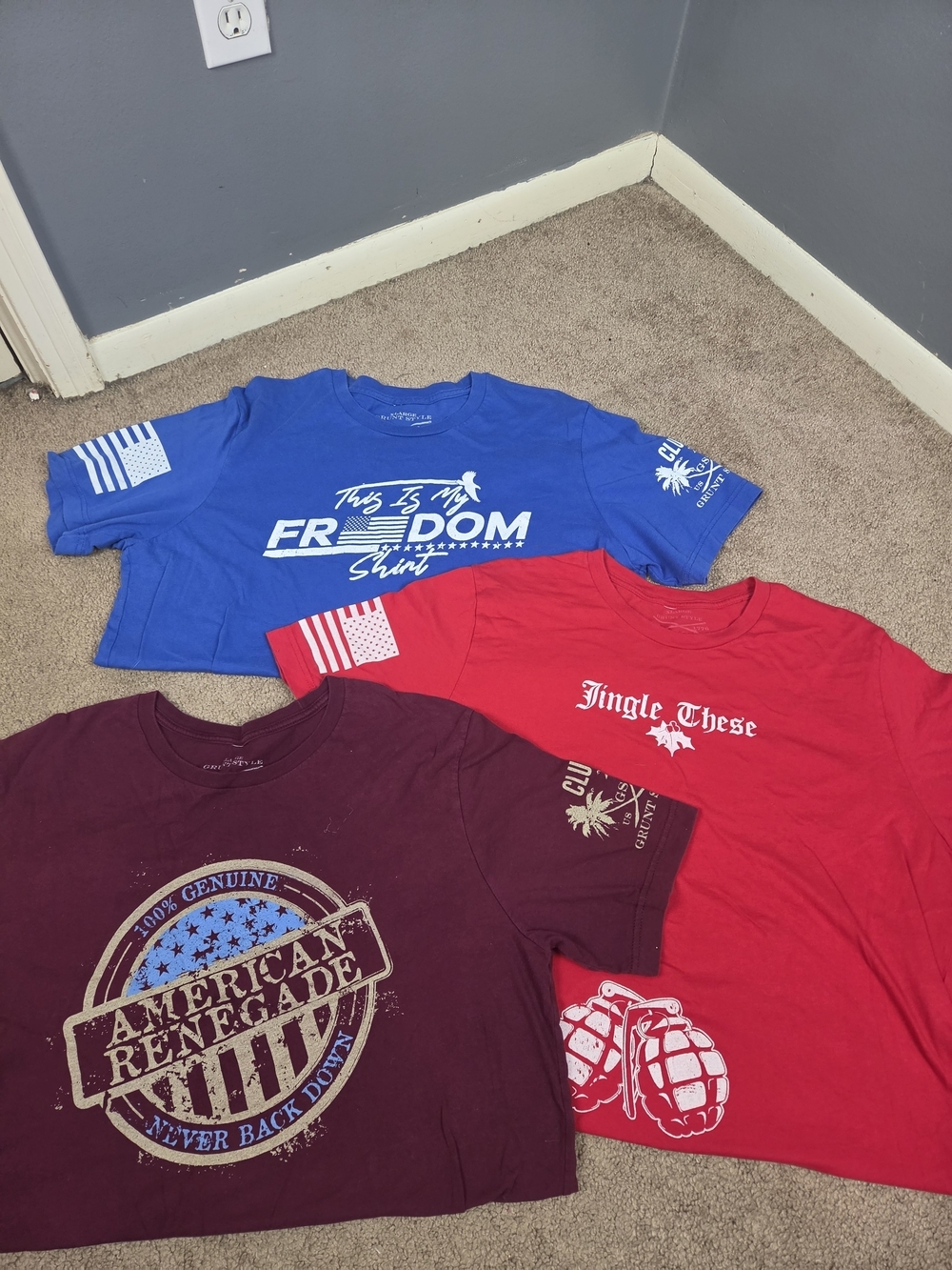 Grunt Style Men's Tees - Blue, Red & Maroon